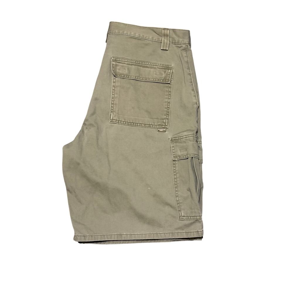 Levis SilverTab Mens Cargo Shorts 36 Olive Green Cotton Loose Fit Vintage 90s